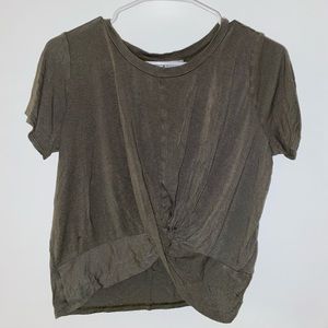 Olive green twisted top